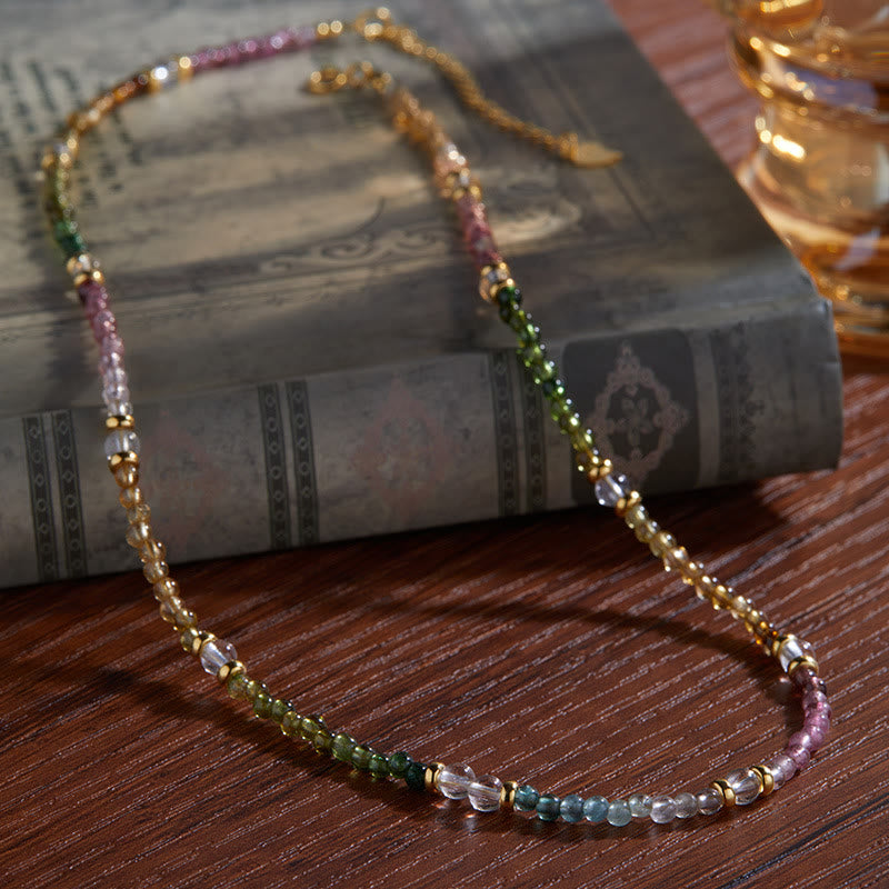 Olivenorma 3mm Natural Tourmaline Beaded Bracelet Necklace
