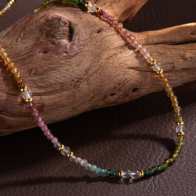 Olivenorma 3mm Natural Tourmaline Beaded Bracelet Necklace