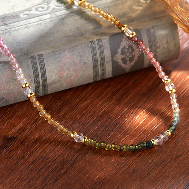 Olivenorma 3mm Natural Tourmaline Beaded Bracelet Necklace