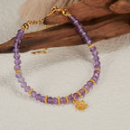 Olivenorma Natural Amethyst Beads Flower Pendant Bracelet Necklace