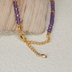 Olivenorma Natural Amethyst Beads Flower Pendant Bracelet Necklace