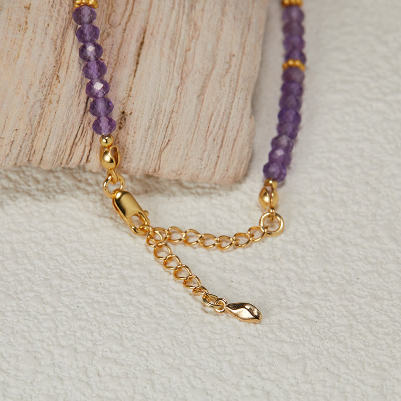 Olivenorma Natural Amethyst Beads Flower Pendant Bracelet Necklace