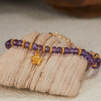 Olivenorma Natural Amethyst Beads Flower Pendant Bracelet Necklace