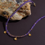 Olivenorma Natural Amethyst Beads Flower Pendant Bracelet Necklace