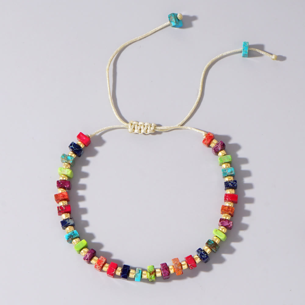 Olivenorma Square Cut Natural Color Emperor Stone Necklace