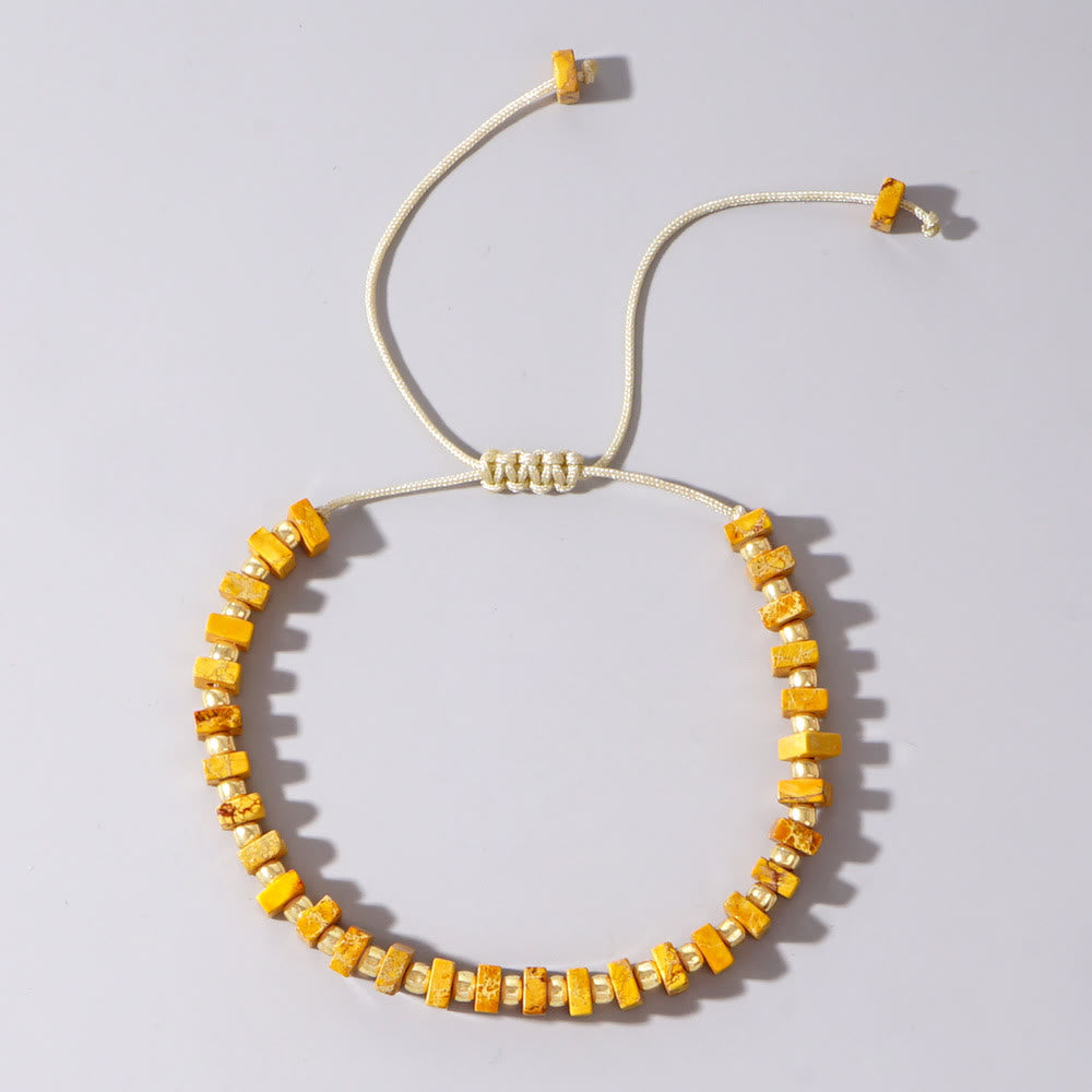 Olivenorma Square Cut Natural Color Emperor Stone Necklace