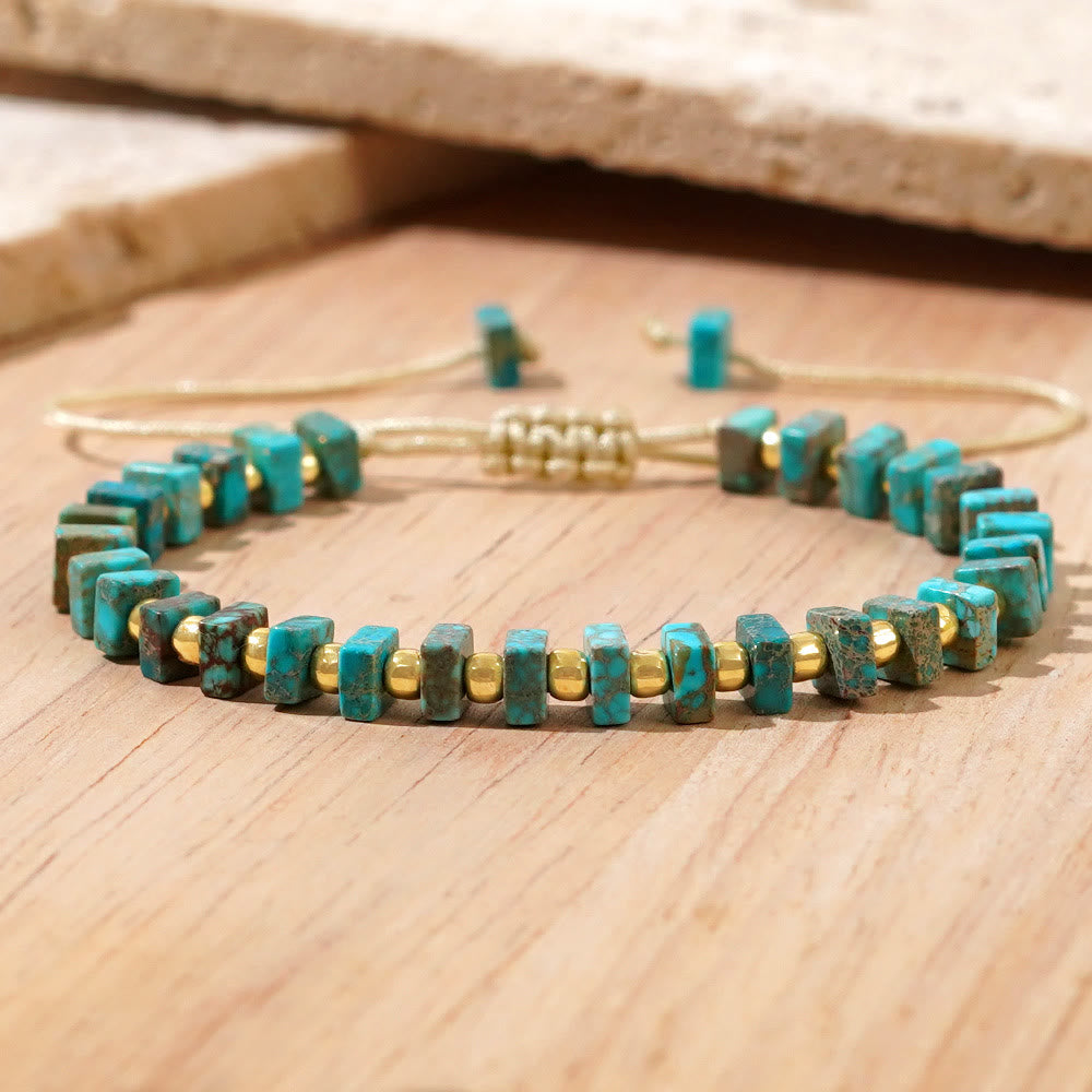 Olivenorma Square Cut Natural Color Emperor Stone Necklace