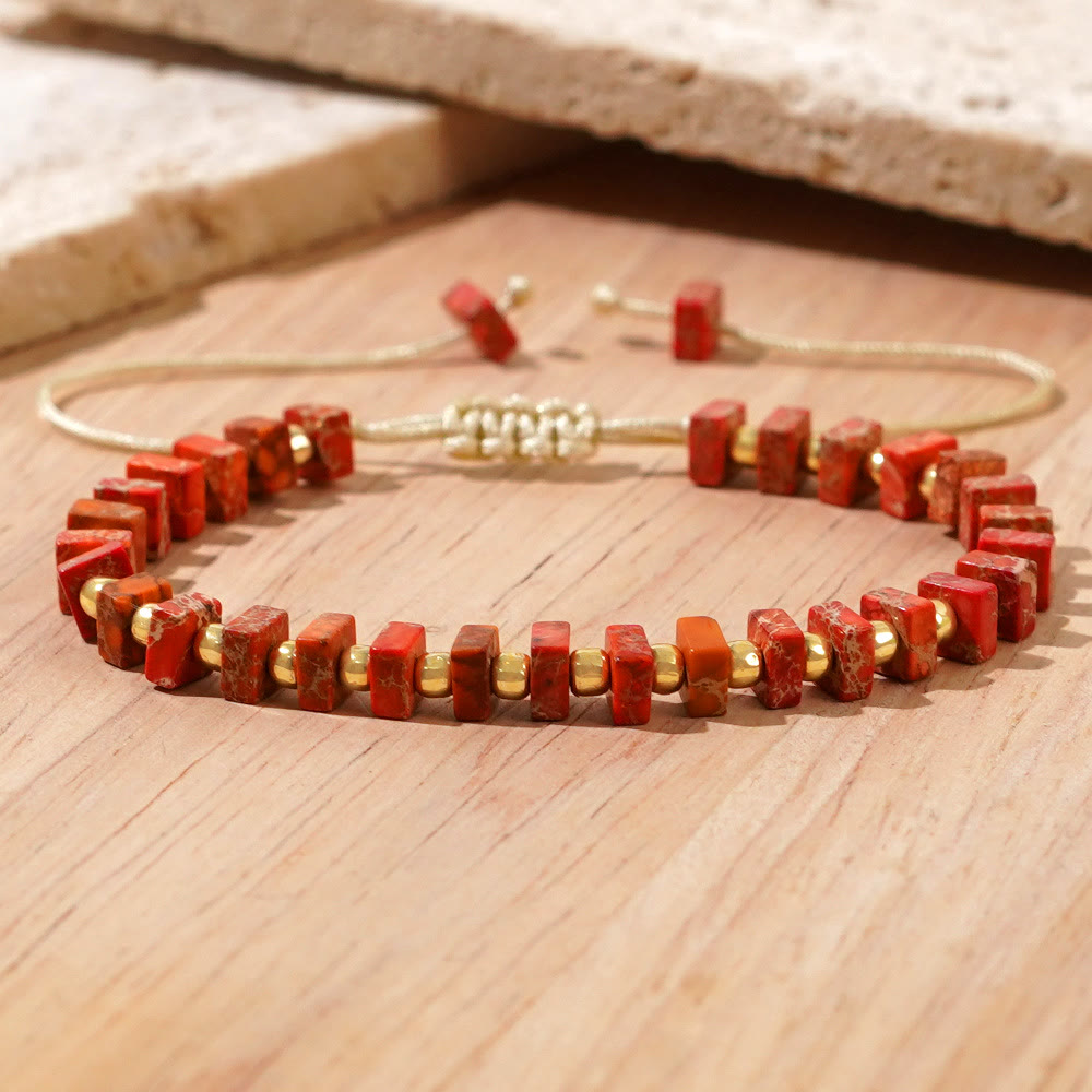 Olivenorma Square Cut Natural Color Emperor Stone Necklace