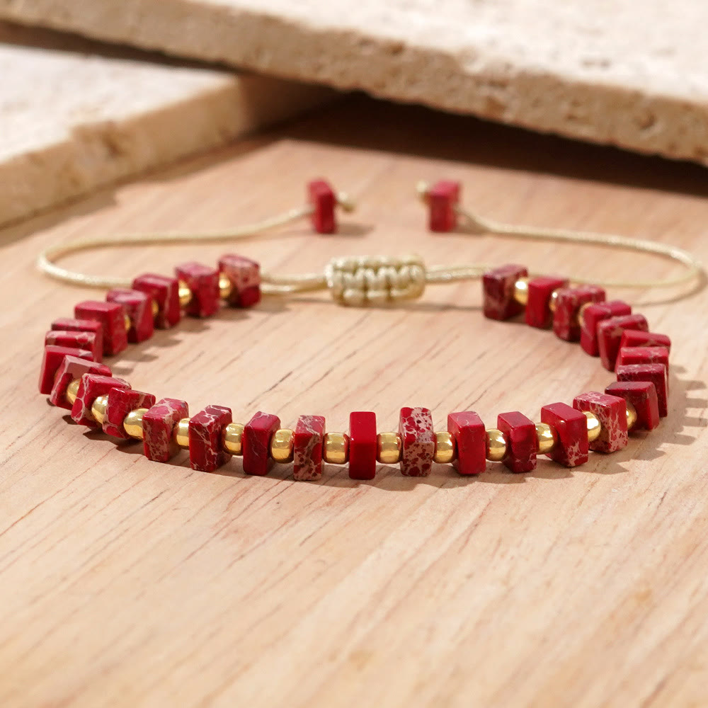 Olivenorma Square Cut Natural Color Emperor Stone Necklace