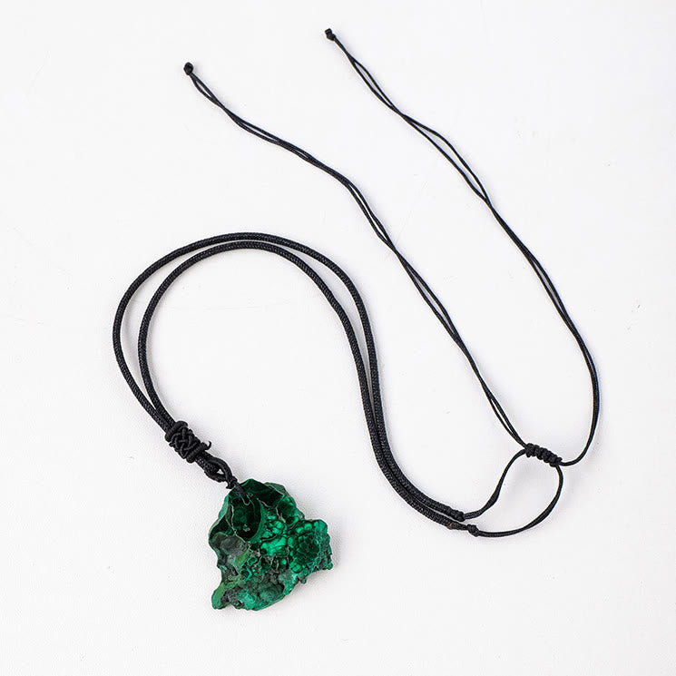 Olivenorma Irregular Natural Malachite Pendant Necklace