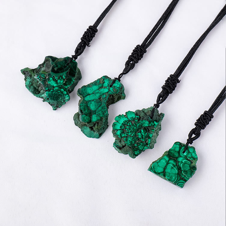 Olivenorma Irregular Natural Malachite Pendant Necklace
