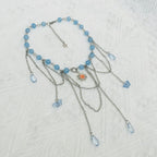 Olivenorma Sun Butterfly Aquamarine Layered Choker Necklace