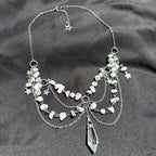 Olivenorma Star Pendant Natural Stone Layered Choker Necklace