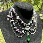 Olivenorma Star Pendant Natural Stone Layered Choker Necklace