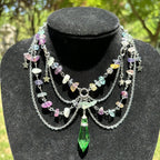 Olivenorma Star Pendant Natural Stone Layered Choker Necklace