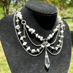 Olivenorma Star Pendant Natural Stone Layered Choker Necklace