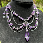 Olivenorma Star Pendant Natural Stone Layered Choker Necklace