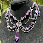 Olivenorma Star Pendant Natural Stone Layered Choker Necklace