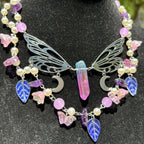 Olivenorma Amethyst Freshwater Pearl Butterfly Layered Choker Necklace