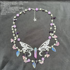 Olivenorma Amethyst Freshwater Pearl Butterfly Layered Choker Necklace