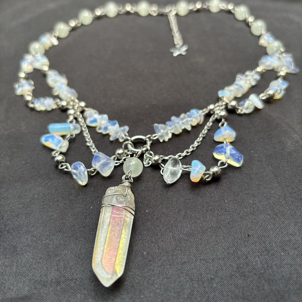 Olivenorma Natural Opalite Layered Choker Necklace