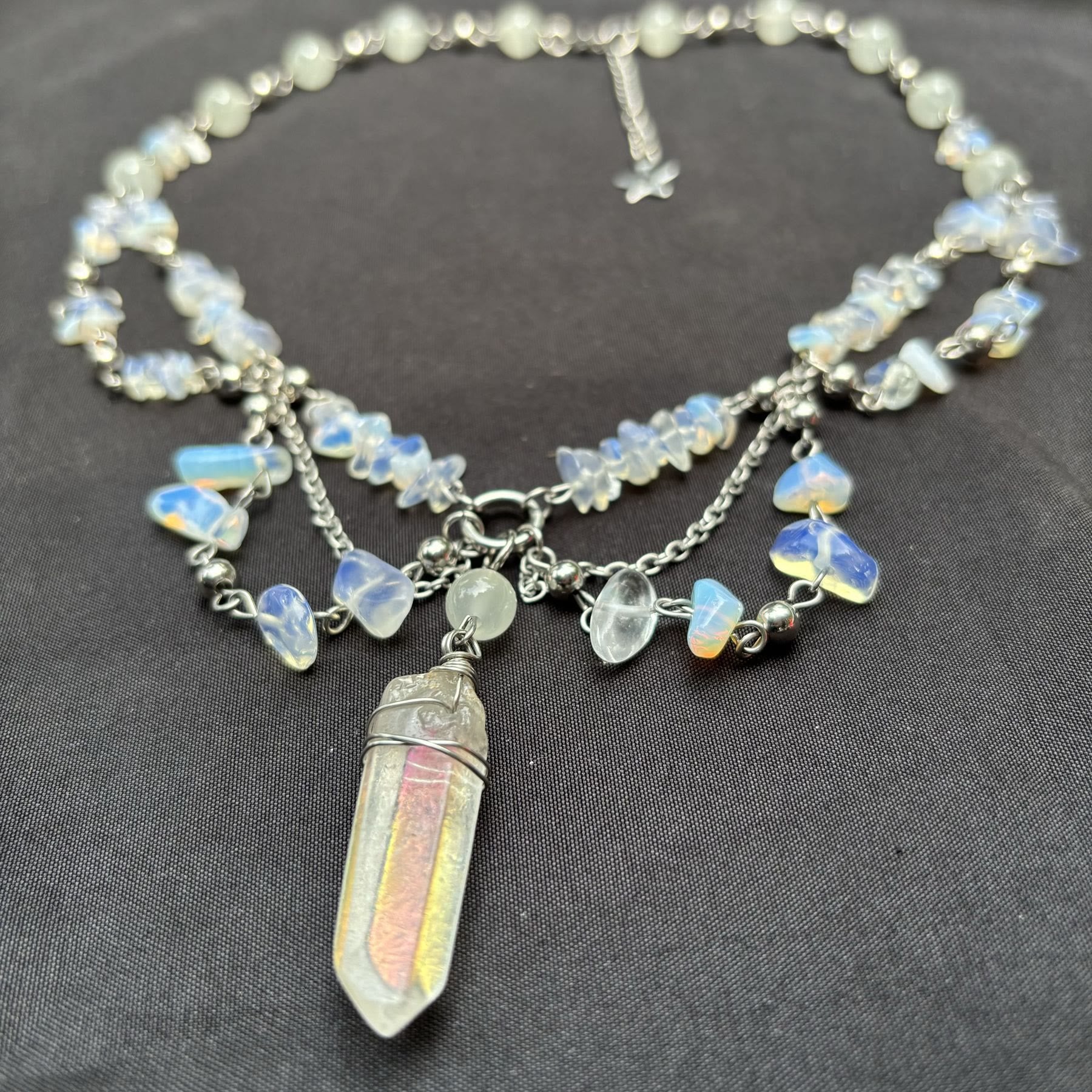 Olivenorma Natural Opalite Layered Choker Necklace