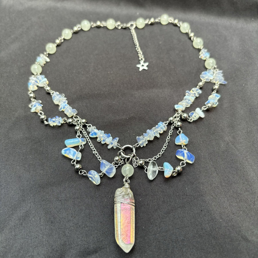 Olivenorma Natural Opalite Layered Choker Necklace