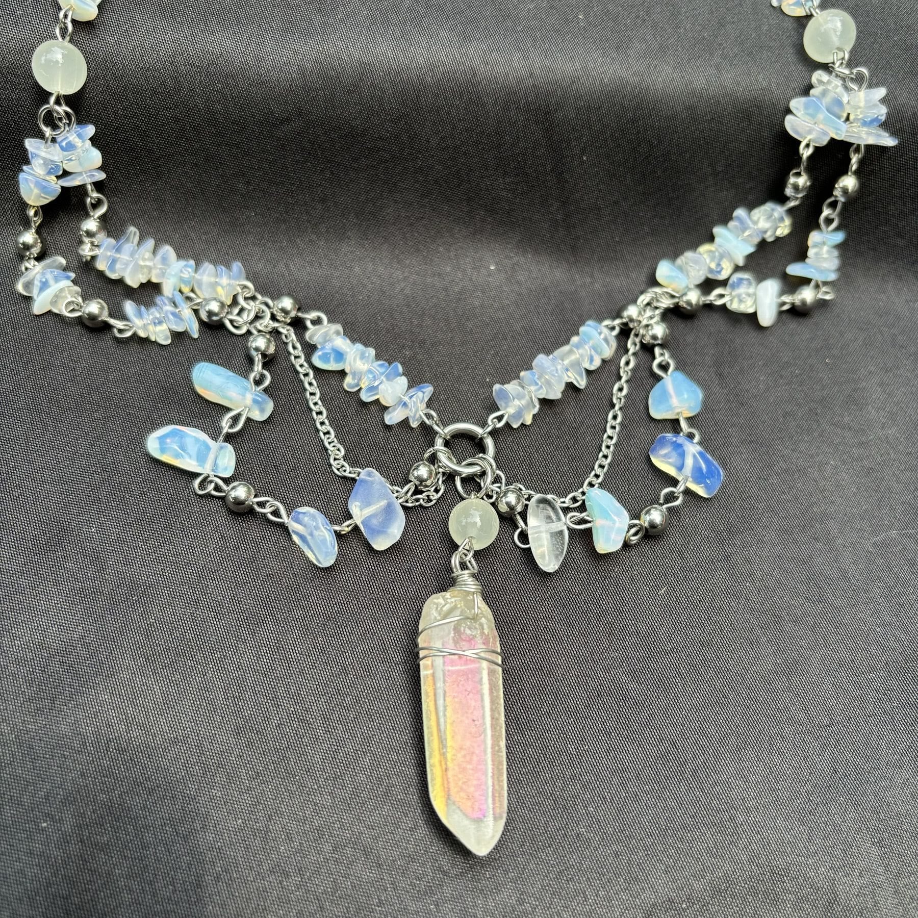 Olivenorma Natural Opalite Layered Choker Necklace