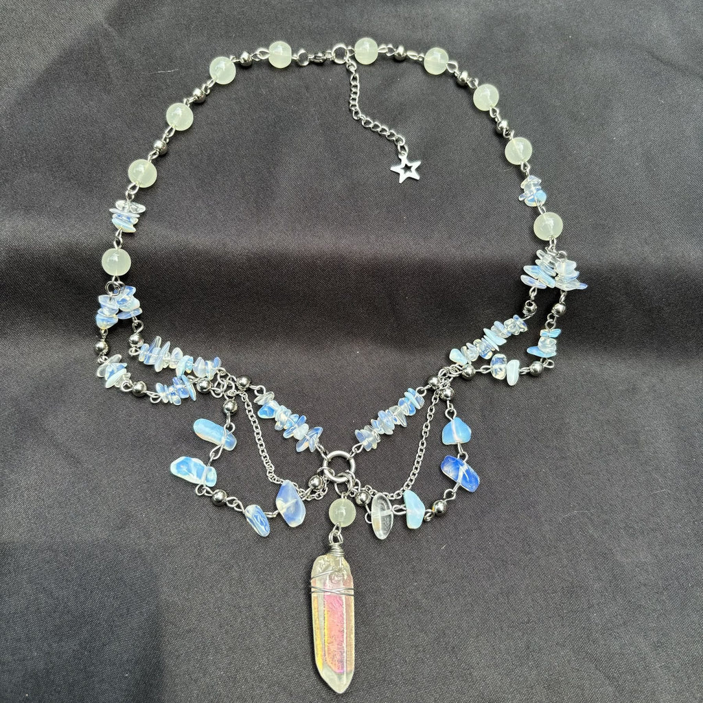 Olivenorma Natural Opalite Layered Choker Necklace