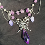 Olivenorma Amethyst Freshwater Pearl Layered Choker Necklace