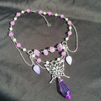 Olivenorma Amethyst Freshwater Pearl Layered Choker Necklace