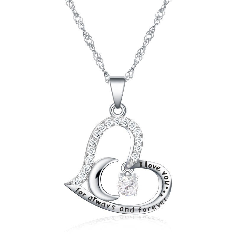 Olivenorma  "I Love you forever & always" S925 Silver Birthstone Necklace