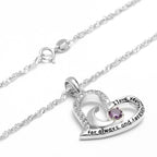 Olivenorma  "I Love you forever & always" S925 Silver Birthstone Necklace