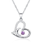 Olivenorma  "I Love you forever & always" S925 Silver Birthstone Necklace