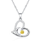 Olivenorma  "I Love you forever & always" S925 Silver Birthstone Necklace
