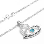 Olivenorma  "I Love you forever & always" S925 Silver Birthstone Necklace