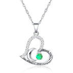 Olivenorma  "I Love you forever & always" S925 Silver Birthstone Necklace