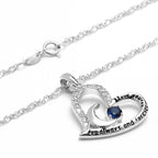 Olivenorma  "I Love you forever & always" S925 Silver Birthstone Necklace