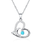 Olivenorma  "I Love you forever & always" S925 Silver Birthstone Necklace