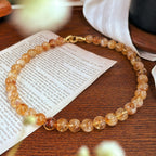 Olivenorma 10mm Natural Citrine Beads Bracelet Necklace