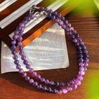 Olivenorma 6/8mm Natural Amethyst Bead Necklace