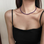Olivenorma 6/8mm Natural Amethyst Bead Necklace