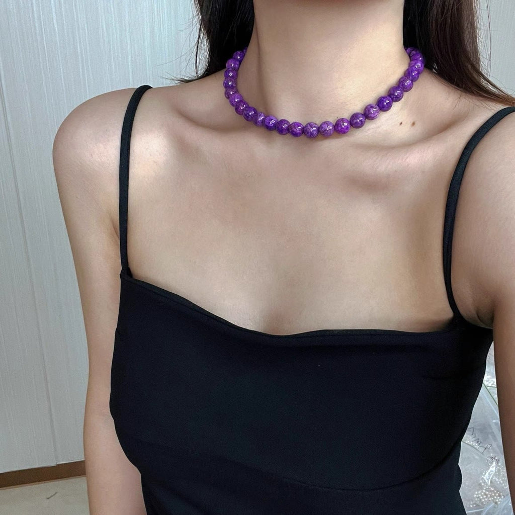 Olivenorma Natural Charoite Beads Necklace