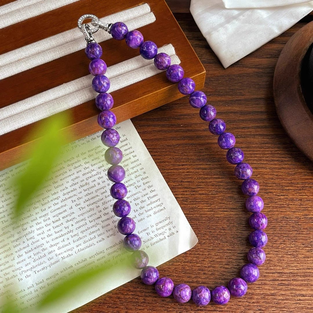 Olivenorma Natural Charoite Beads Necklace