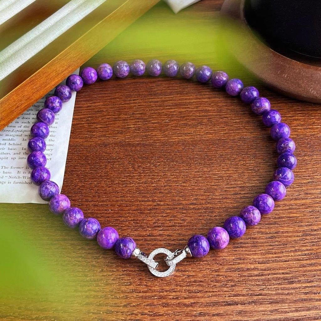 Olivenorma Natural Charoite Beads Necklace