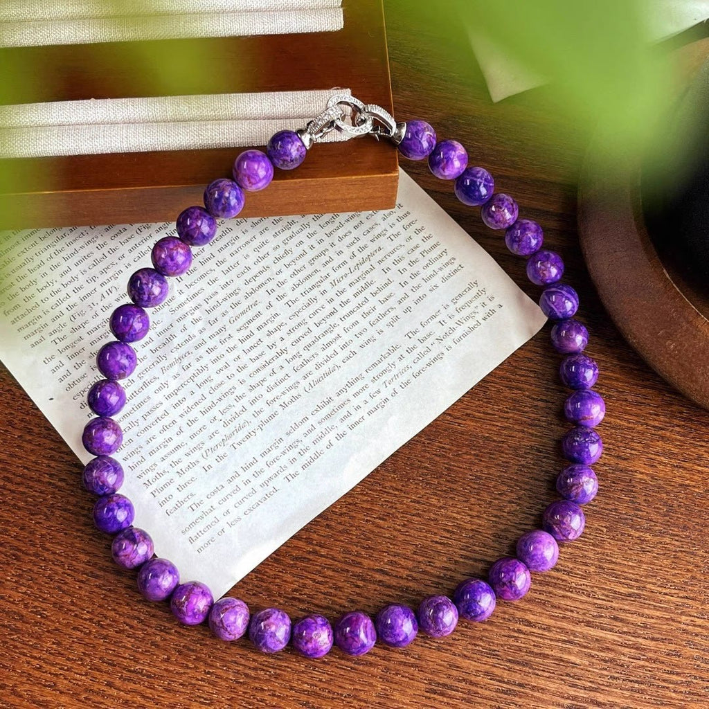 Olivenorma Natural Charoite Beads Necklace
