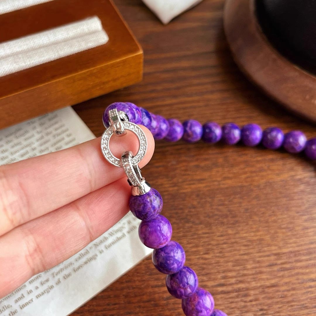 Olivenorma Natural Charoite Beads Necklace