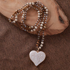 Olivenorma Natural White Turquoise Heart Pendant Necklace