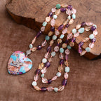 Olivenorma Amethyst Amazonite Citrine Rose Quartz Beaded Necklace