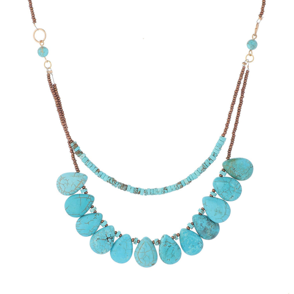 Olivenorma Bohemian Natural Turquoise Delicate Necklace